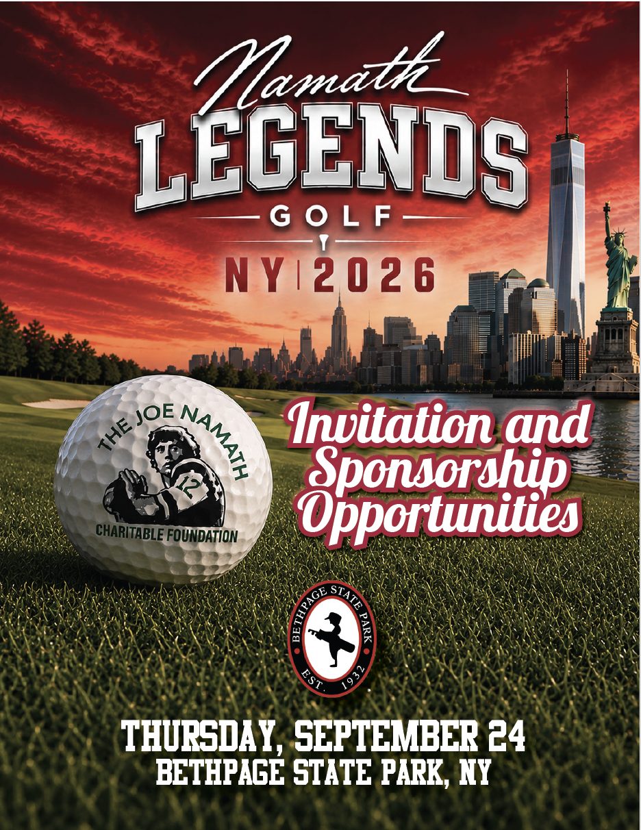 Namath Legends Golf NY 2026 — Thursday, September 24, Bethpage State Park, NY — Invitation and Sponsorship Opportunities